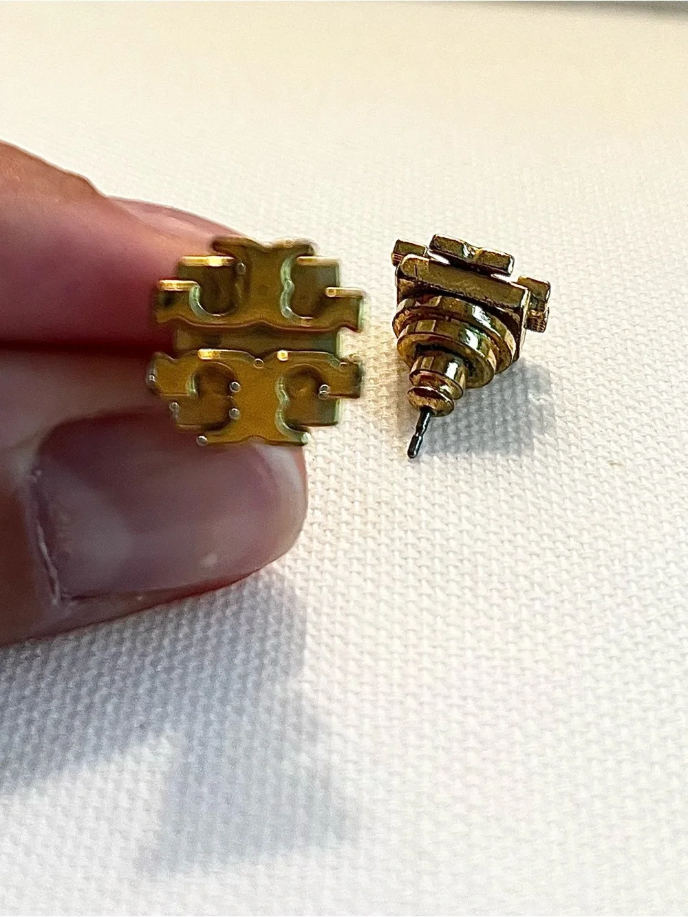 Tory Burch Gold Logo Stud Earrings